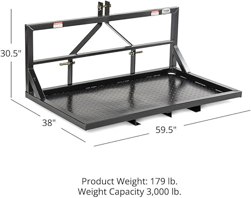 Miniatura 2 de Titan Distributors Inc. Categoría 1, 3 puntos de transporte con plataforma de acero de 4.9ft de ancho para Kubota New Holland Tractors