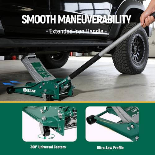 SATA 3-Ton Ultra-Low Profile Steel Floor Jack