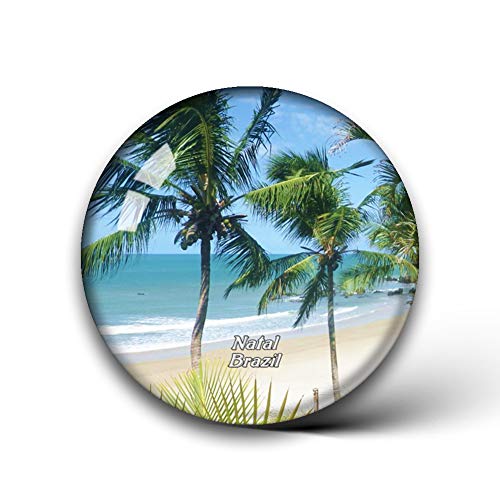 Jollin Brasil Ponta Negra Beach Natal Imanes de Nevera Cristal para la Pegatina del refrigerador Recuerdos de Viaje de la Ciudad Pizarra Regalos para el hogar