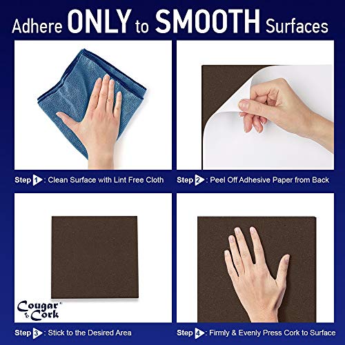 Premium Dark Cork Board Tiles 12" x 12" Extra Thick 1/2" Strong