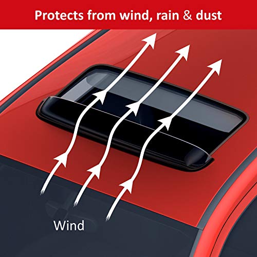 Voron Glass Extra Durable Wind Deflector For Sunroof Moon Roof 35.6", Car Accessories Top Window Visor Deflector Sun Shade Guard With Adhesive Tape, Universal Smoke Black - Sr11005 #TOP4