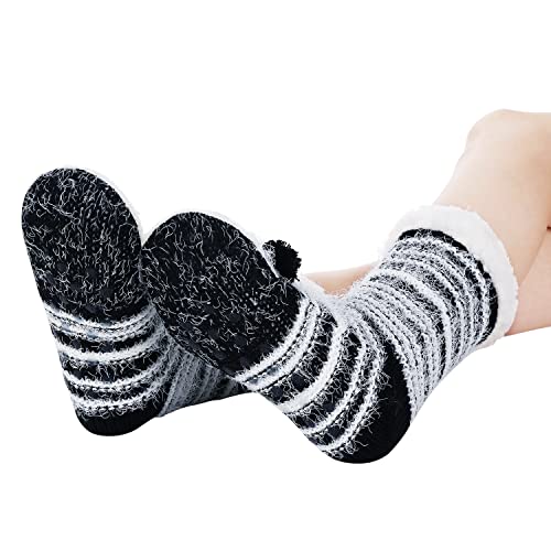 Image of Chassic Sherpa Lined Slipper Socks for Women, Non-Slip Cozy Winter House Socks, Soft Fuzzy Socks, Christmas Gifts for Women & Ladies Stocking Stuffers