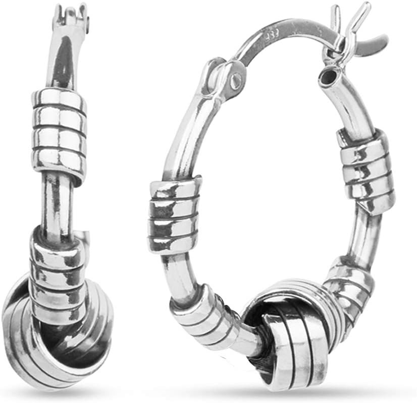 LeCalla 925 Sterling Silver Love-Knot Hoop Earrings | Italian Design Knot Earring Hoops for Women