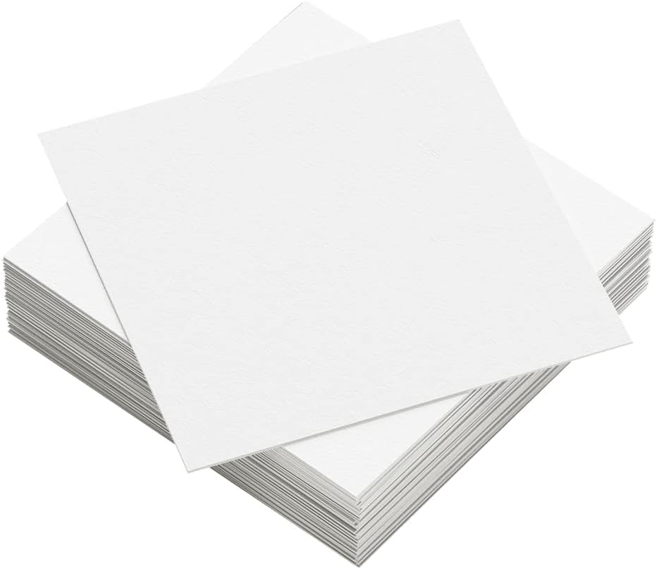 Reskid 80lb White Square Cardstock - 100pk Heavyweight Thick Paper for Invitations, Crafts, & Photos - Smooth Finish Cover Stock (12x12, Inches)