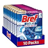 Bref Blue Activ Cloro Cesta WC (pack de 10 unidades), limpia baño para un WC siempre limpio y fresco, limpiador de baños con fórmula antical que elimina la suciedad
