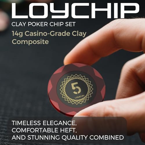 image for LOYCHIP Casino-Grade Clay Poker Chip Set, 300pcs 14g Numbered Chips wi