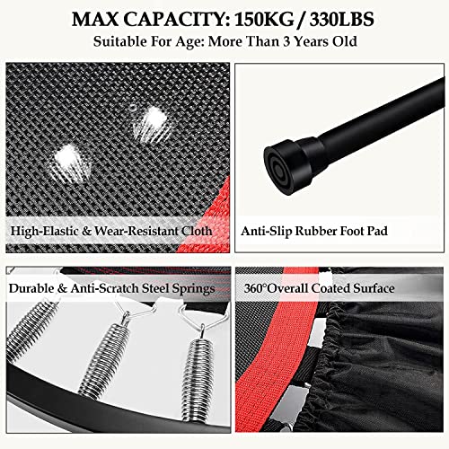 Trampoline, Portable Fitnes Foldable Trampoline In-Home Mini Rebounder, Exercise Trampoline For Kid/Adults, 40" Max Load 330Lbs #TOP3