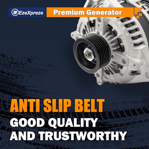 Image of Ezexpreze Alternator Compatible with Ford F-150 F150 2015-2020 5.0L V8, 12V 240A 6-Groove Pulley Clockwise, OE# 44000 42103 FL3T10300JA FL3Z10346G HL3710300FA HL3Z10346F 1042110081 1042110080