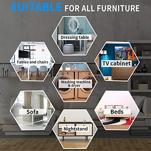 Kayzn Furniture Sliders Multi-Surface 2-In-1 Reusable Moving Pads For All Floor Types - 4 Pack 5" Carpet Sliders And 4 Hardwood Socks - Protect Floor And Easier To Move Your Furniture #TOP5