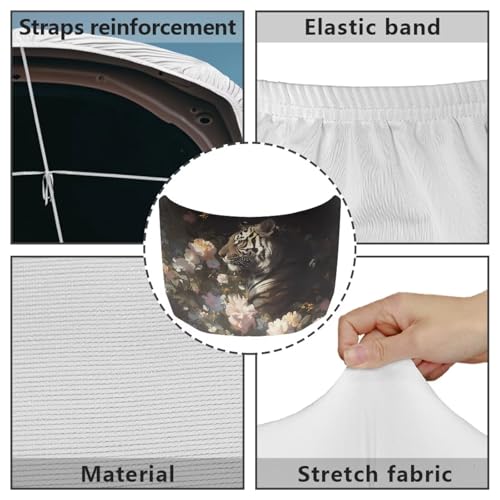 Image of Tiger Print Car Hood Cover, Elastic Protector for Car Hood, Car Hood Flag Waterproof Auto Decorative Accessories Easy Installation for Car Hood Protection