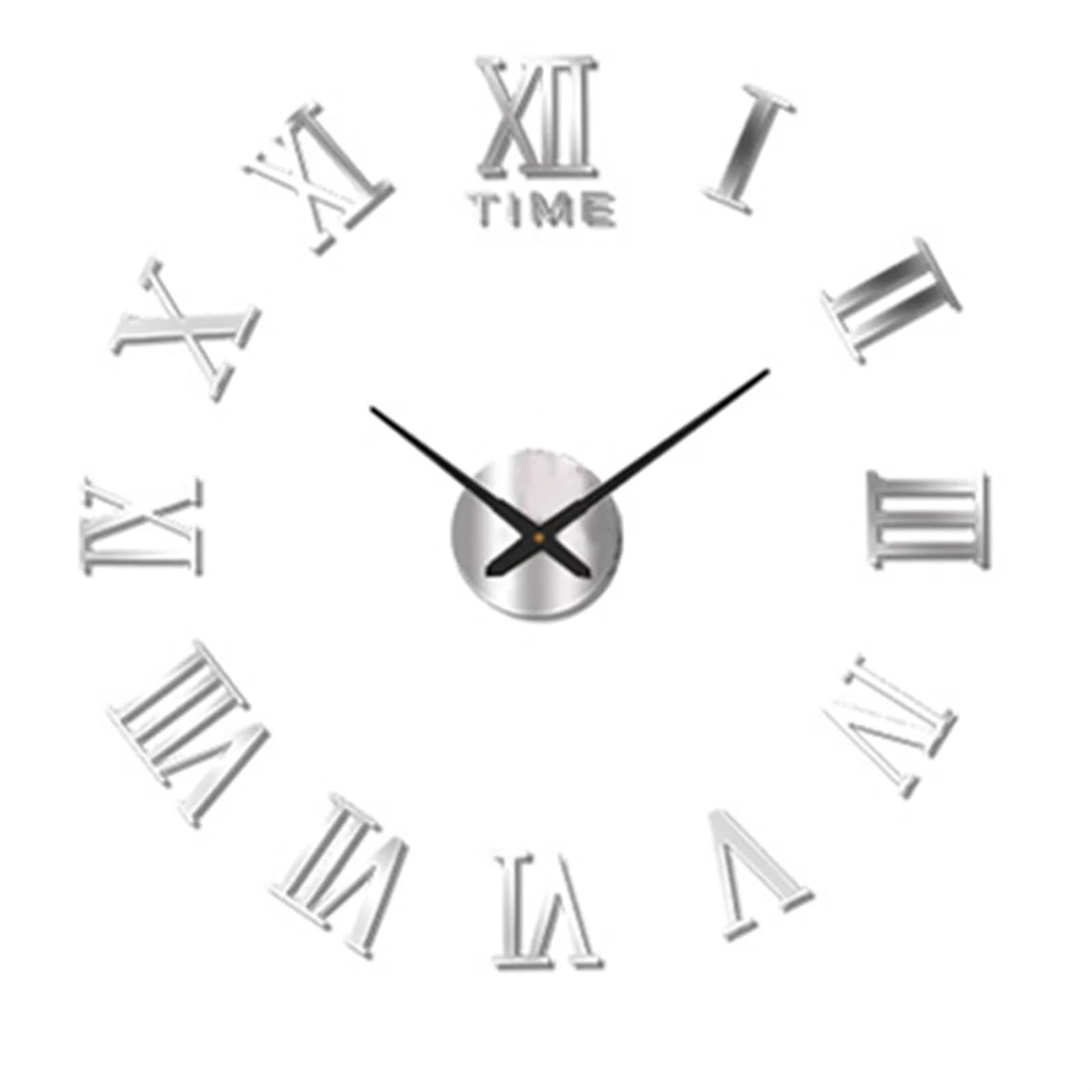 VFDVSWZSA Stylish wall clock, Gold Giant Numerals Large 3D DIY Wall Clock Stickers Decoration For Home Living Room(033 silver,3D Diameter100 130CM)