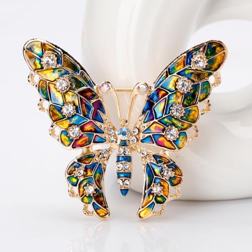 Image of Butterfly Brooch pins Women Enamel Insect Pin Lapel Pin Safety Pin