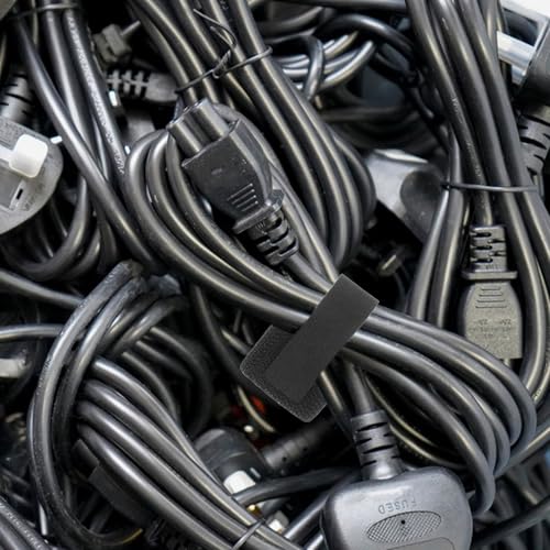 Ipetboom 10 piezas reutilizables de bridas adhesivas para cables, organizadores de cables para carga, correas fáciles para sujetar cables, gestión para hogar y oficina miniatura 6
