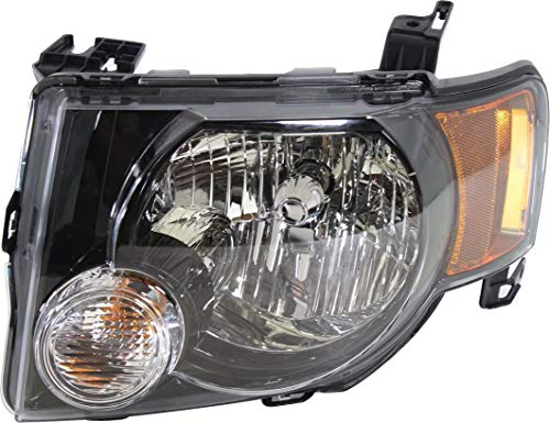 Evan Fischer Headlight Assembly Compatible with 2009-2012 Ford Escape Halogen Dark Interior with Sport Appearance Package XLT Model Driver Side