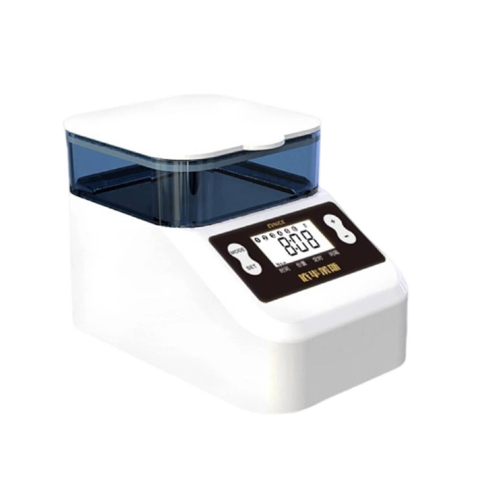 Distributore Automatico per Acquario Mangime Pesci Alimentatore Timer Programmabile Controllo Remoto Serbatoio Plastica Accessori Inclusi Adatto per, Bianco, 400ml