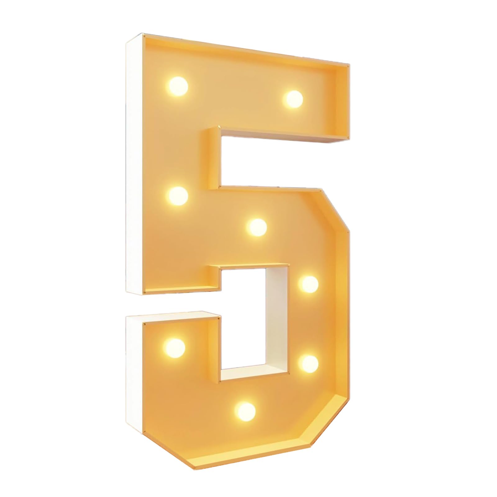 Números iluminados de 4 pies, 5 números de marquesina, números gigantes, kit de tablero de espuma, números grandes para decoración de aniversario de 4 cumpleaños, decoración de fiesta de boda