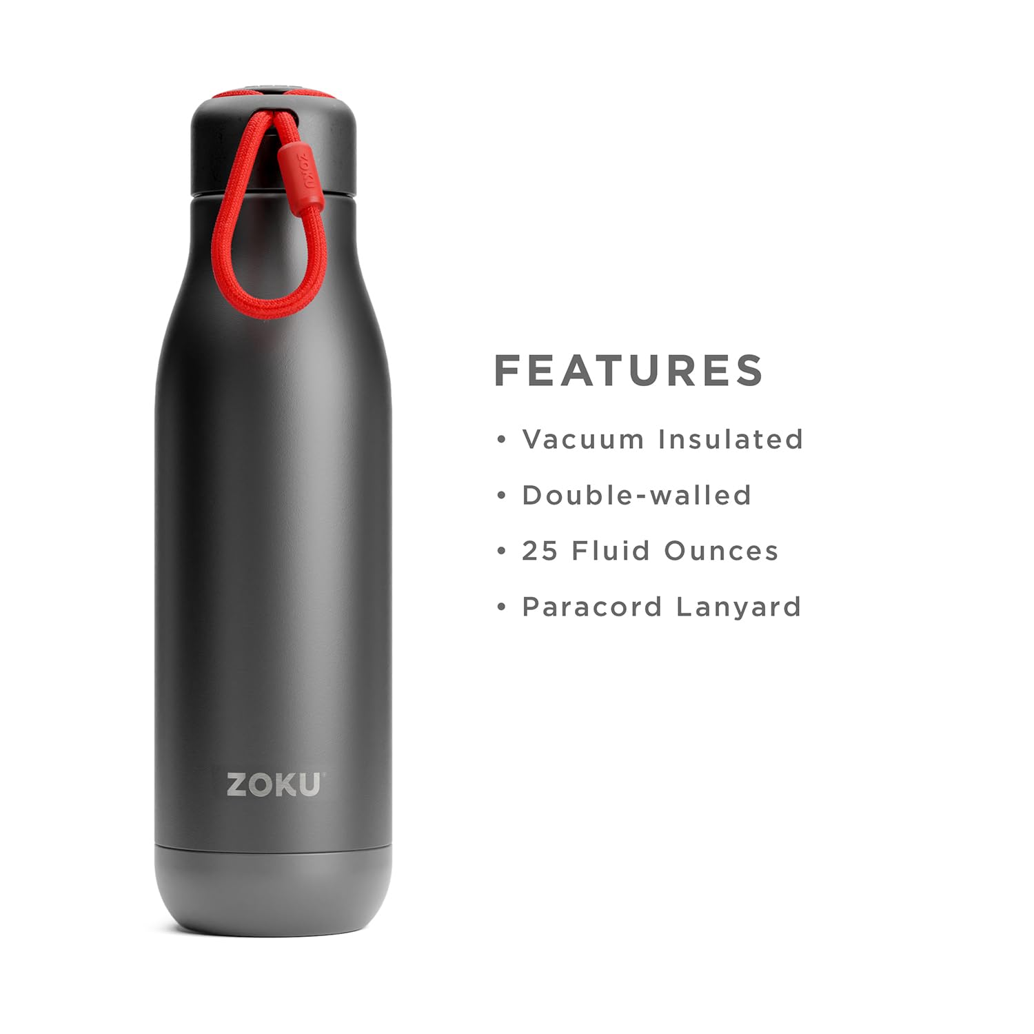 ZOKU - Edelstahlflasche 750 ml PC Schwarz