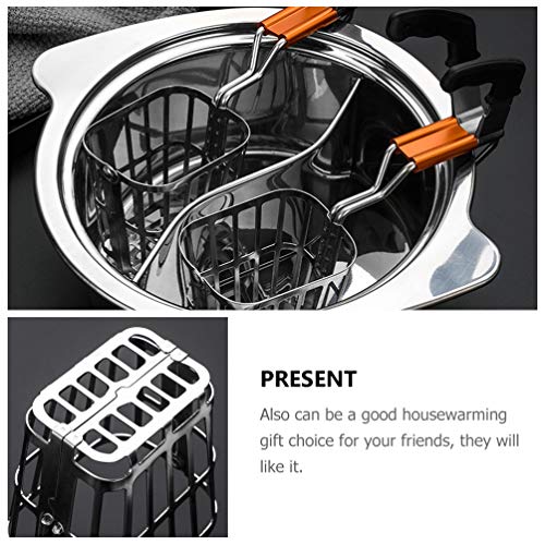 Hemoton – Escumador de sopa de aço inoxidável para servir em aço inoxidável para enxaguar macarrão,