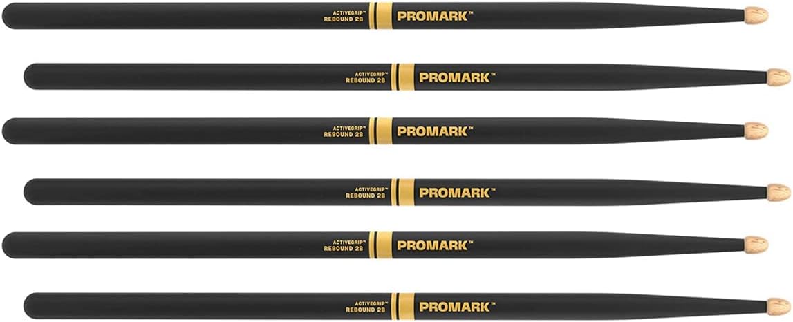 Promark Rebound 2B ActiveGrip Acorn Tip Drumsticks (3 Pack)
