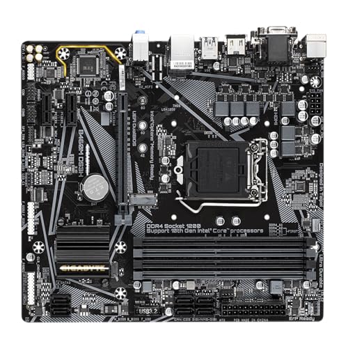 Motherboard Fit for GIGABYTE B460M DS3H for 10th Gen Intel LGA 1200 with I/O Back Plate Shield Used