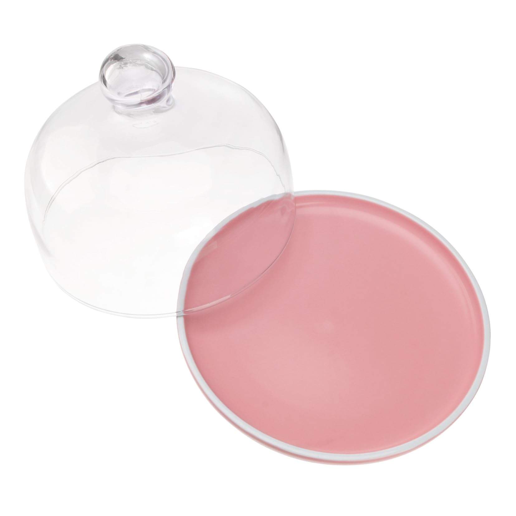 Rundes Desserttablett mit Deckel, 1 Satz aus Keramik und Glas