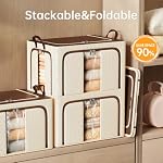 Clothes Storage Bins, 3 Openings, 66L, Brown - Image 5