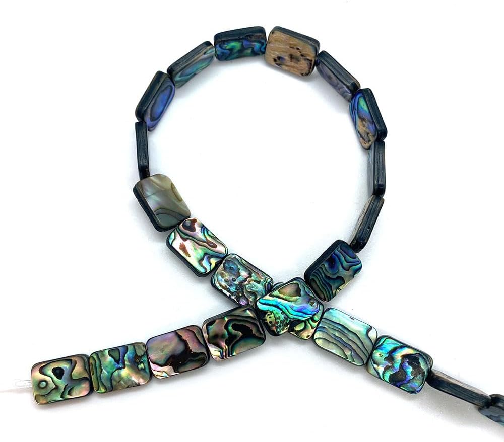 20PCS Rectangle Abalone Shell Beads, Natural Abalone, Flat, 8x10mm, Loose, Jewelry Making