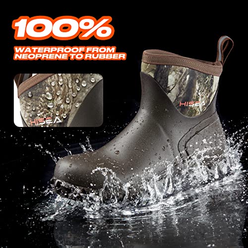 HISEA Men's Rubber Boots Ankle Rain Boots Waterproof Outdoor Mud Bootie for Lawn and Garden3