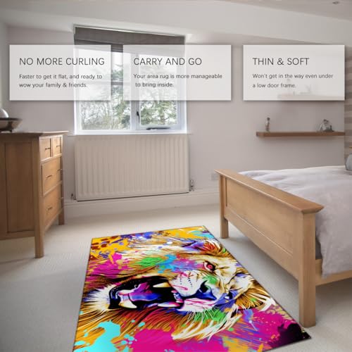 Tapis de salon coloré néon et lavable pour dynamiser votre bureau - 5