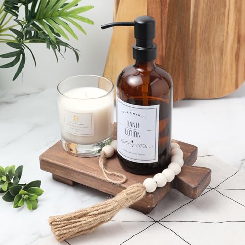 Image of GRID FORTE Wood Pedestal Stand, Wood Riser, Mini Display Stool for Bathroom, Kitchen Soap Tray, Sink Room Decor Candle Plant Tray, Modern Rustic Holder, Soap Bottles Decorative Stand (Special Walnut)