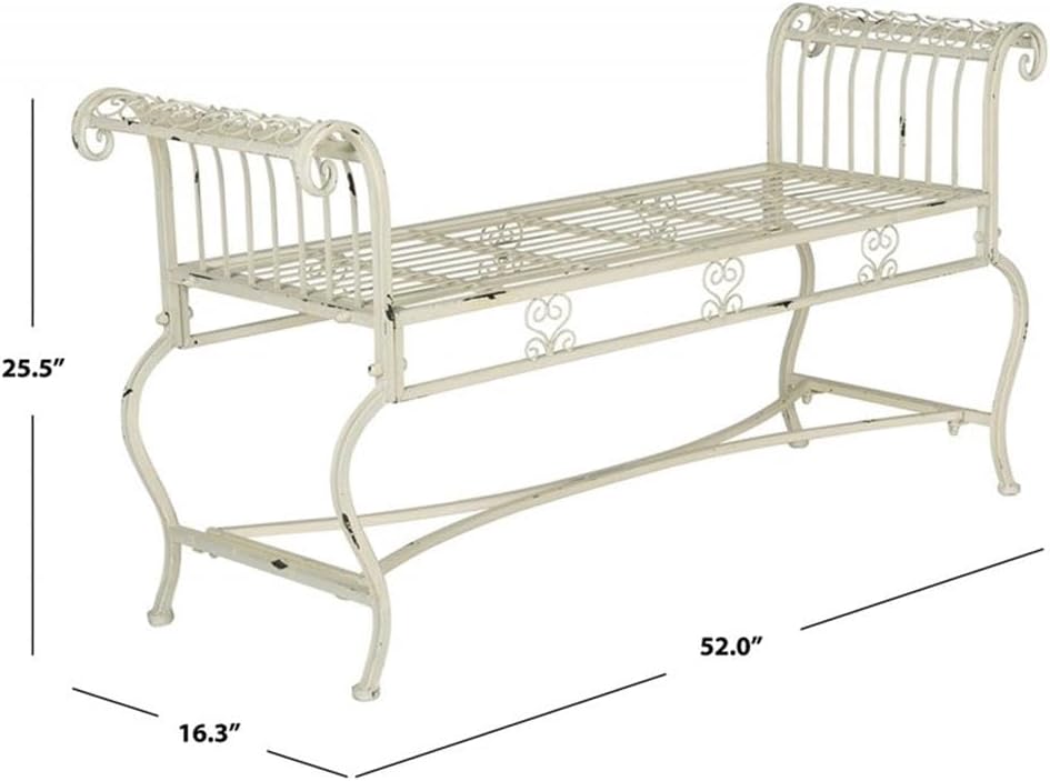 Pemberly Row Decorative Outdoor Bench, Durable Construction, Versatile Seating for Living Room, Entryway, or Bedroom, Elegant Design, Comfortable and Practical Accent Piece for Indoor and Outdoor Use