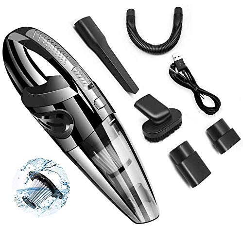 Lesgos handstofzuiger zonder zak, 120 W, oplaadbare draadloze stofzuiger met 3200 Pa zuigvermogen en 2200 mAh accu handstofzuiger nat/droog voor thuis, auto, kantoor, dierenharenreiniging