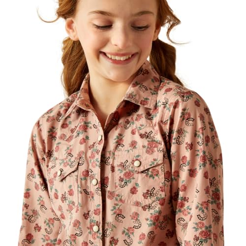 Ariat Girls Flowers n' Horseshoes Shirt, Floral Horseshoe Print, Small4