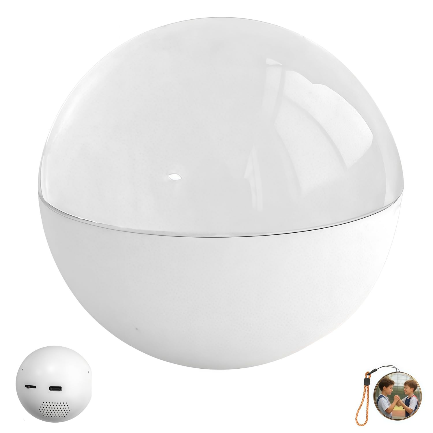 Memory Sphere,Video Ornament Ball,Crystal Ball Video Player,Uploadable Videos and Photos are Suitable for DIY Gifts for Anniversaries Or Birthdays. (White)