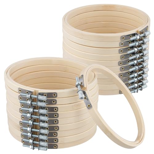 Cerceaux à broder en bois 13 cm JIAYUET (lot de 20) pour couture et loisirs créatifs