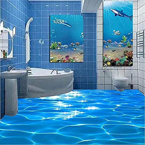3D Mural Peelable Photo Floor Wallpaper 3D Stereo Glittering Sea