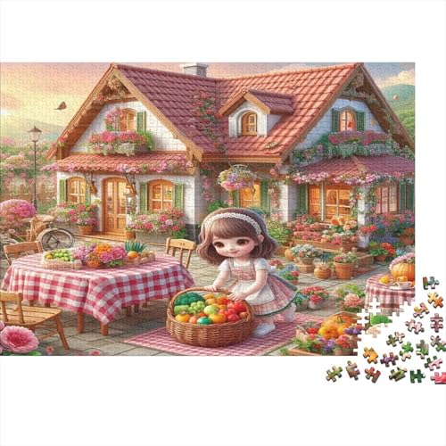 Puzzle de 1000 piezas para la relajación en el hogar con diseño de jardín campestre