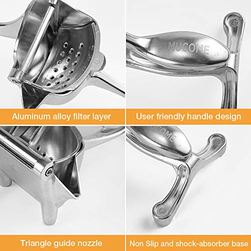 Lemon Squeezer, Meidong Lime Squeezer Heavy Duty Hand Juicer Premium Quality Metal Aluminum Alloy Citrus Squeezer for Oranges, Lemons, Lime, Grapefruit, Citrus, Grape Watermelon - Thumbnail 4