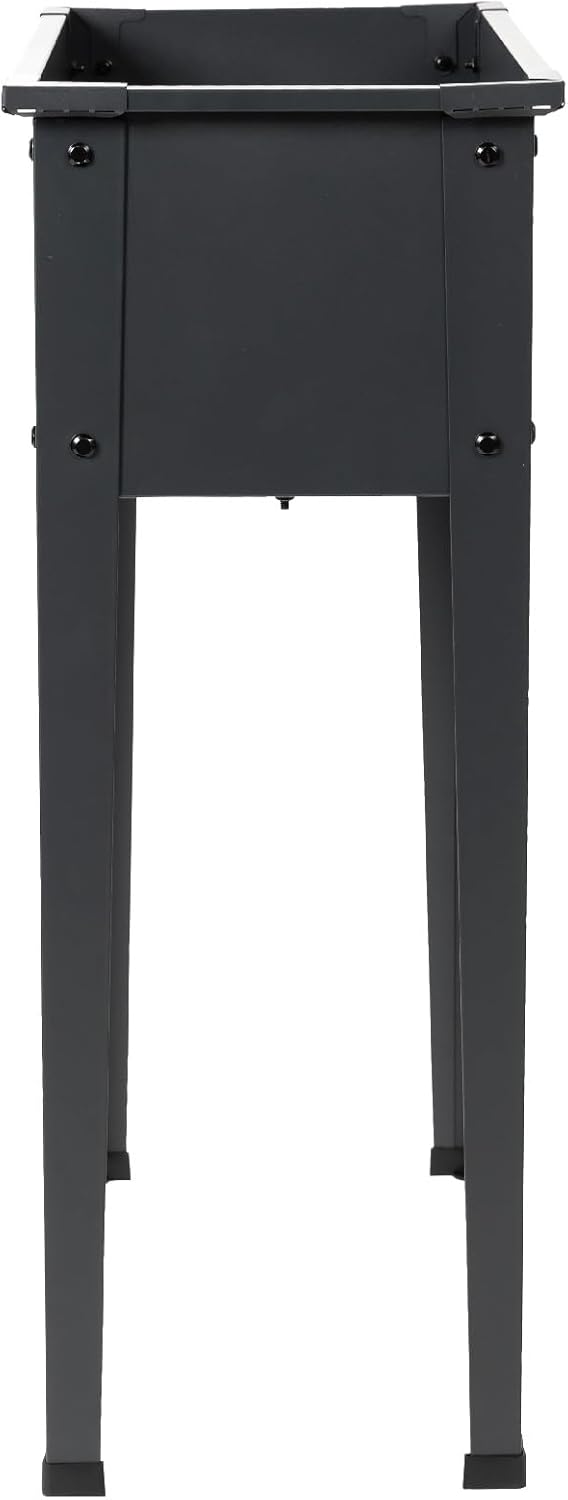 RTS Home Accents 24" x 12" Elevated Garden Planter, Raised Garden Bed, Graphite - Durable, Stylish, and Weather-Resistant Planter for Gardening in Outdoor or Indoor Spaces