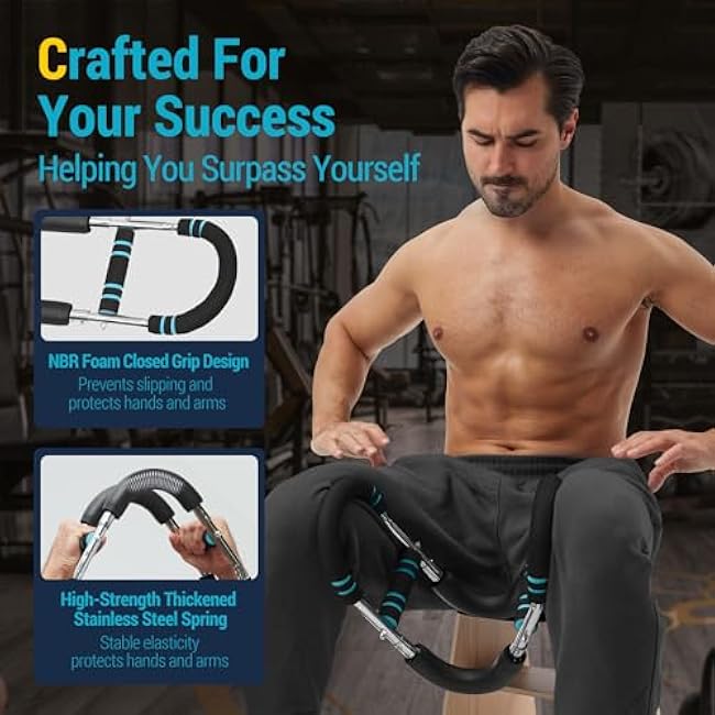 Twister Arm Trainer, Adjustable 30-100lb Resistance, Portable Chest & Arm Exerciser, Forearm Strengthener, Home Fitness Equipment