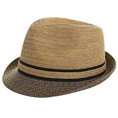 Image of Comhats Oversize XL XXL Mens Summer Straw Fedoras Sun Hats Panama Derby Packable 57-64cm 22.4 inch-25.2 inch 7 1 /8-8