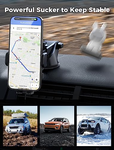 Wireless Car Charger, Ugdluck 15W Fast Charging Phone Mount Car Charger Dashboard Windshield Air Vent Car Phone Holder Fit For Iphone 14 13 12 11 Pro Max Xs,Samsung Galaxy S23 S22 S21 Series, Etc #TOP2