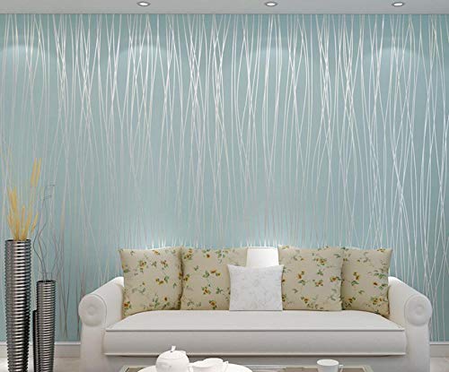 Papier peint intissé bleu clair pour masquer les défauts du mur