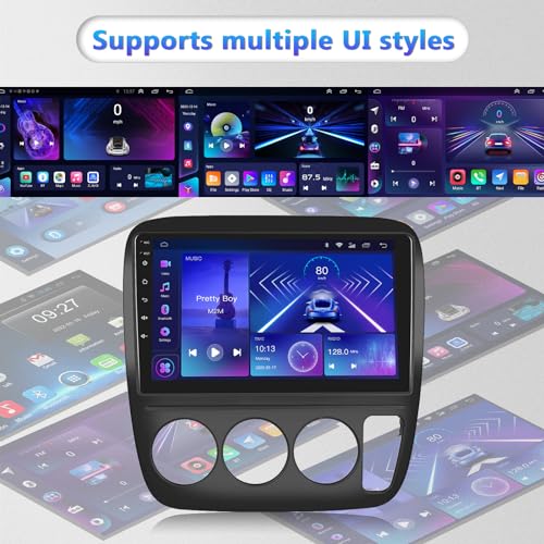 Image of 2+64G for Honda CRV 1997-2001 Android Car Stereo Radio with Wireless Carplay Android Auto, 9 inch HD Touch Screen in Dash GPS Head Unit Support WiFi Navigaion HiFi Audio SWC FM+Backup Camera (Manual A /C)