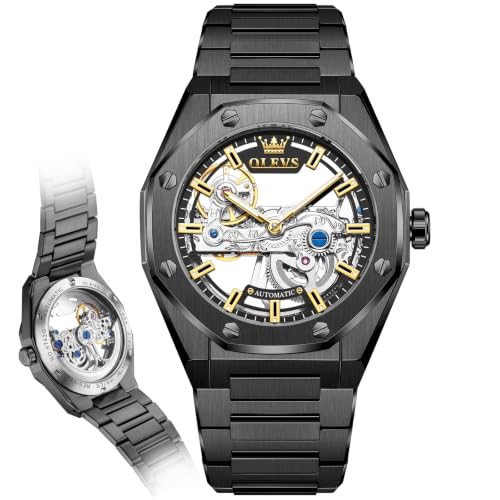 Image of OLEVS Watches for Men Automatic Skeleton Original Luxury Waterproof Watch