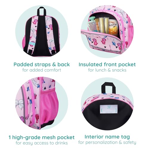 Image of Wildkin JumpOff Jo 12-inch Kids Backpack - Lightweight, Durable Toddler Bag - Pink Dino