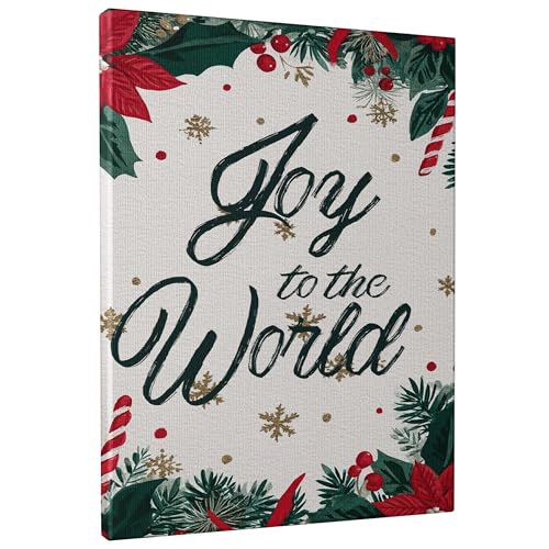 Décoration murale traditionnelle Poinsettia, impression sur toile festive 40x50
