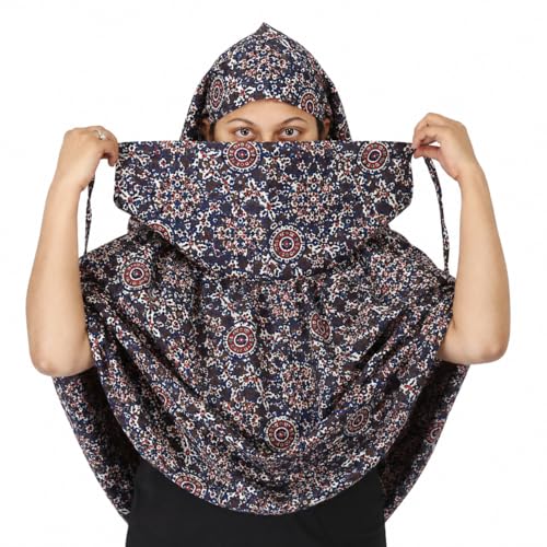 Image of Cotton Scarf Sun Protection Anti Pollution Anti -Tanning Mask For Working Women and Girls Fashion With Full Safety of Head, Face, Hair Wrap Scarf Cum Mask, (female), Multicolor