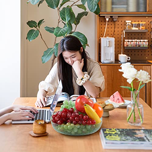 Neadas 4 Packs Acrylic Plastic Wide Shallow Plates, Clear Crystal Plastic Fruit Plates #TOP4