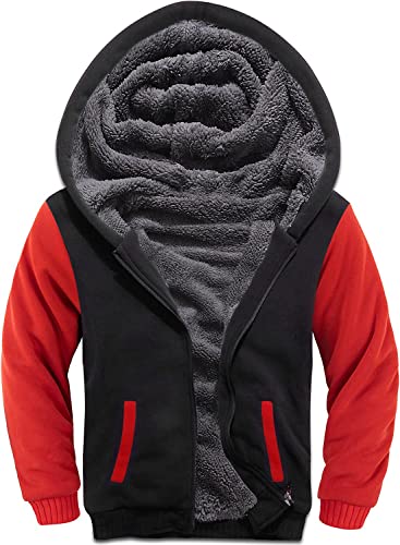 Image of GEEK LIGHTING Boys Sherpa Lined Hoodie Kids Fleece Sweatshirt Full Zip Hooded Jacket